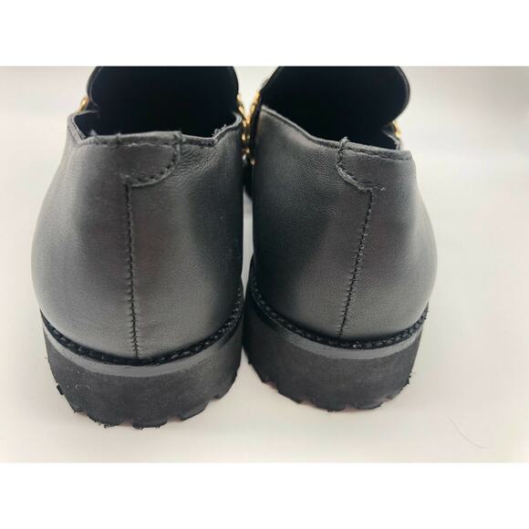 Karl Lagerfeld Women's Flats Irene Leather Gold Chain Slip On Size 7.5M New - Picture 8 of 10